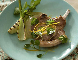 Pork chops with parsley Gremolata and roasted Fennel